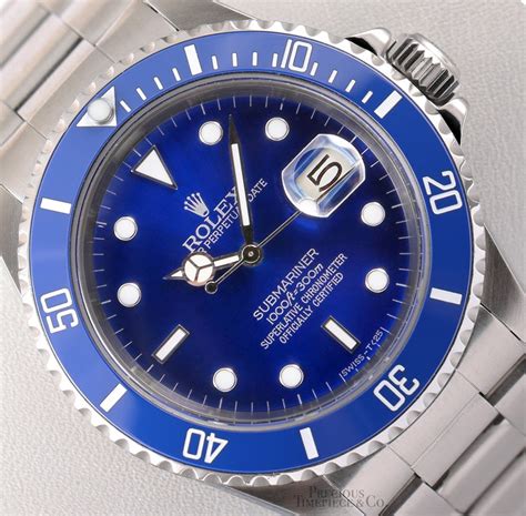 rolex blue face stainless steel.